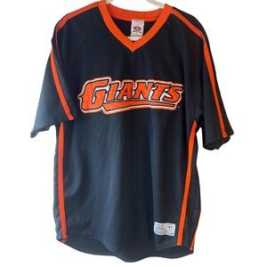 San Francisco Giants Baseball Jersey Black/Orange Mens L True Fan Polyester V-Ne